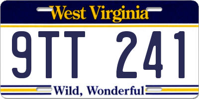 WV license plate 9TT241