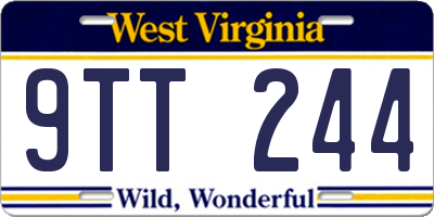 WV license plate 9TT244