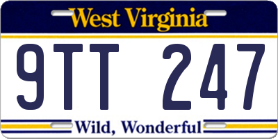 WV license plate 9TT247