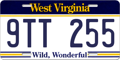 WV license plate 9TT255