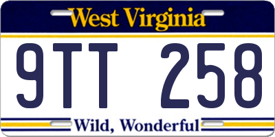 WV license plate 9TT258