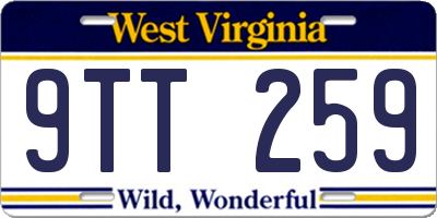 WV license plate 9TT259