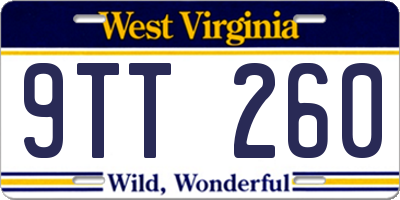 WV license plate 9TT260