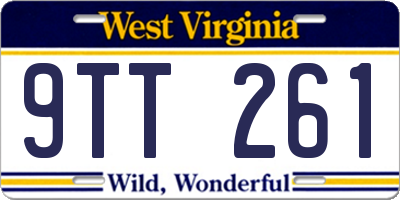 WV license plate 9TT261
