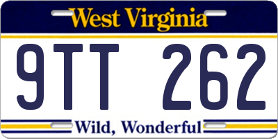 WV license plate 9TT262