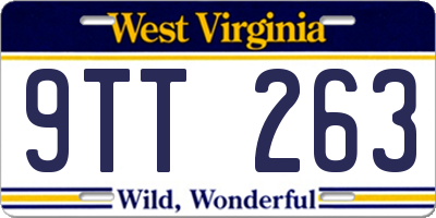 WV license plate 9TT263