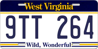 WV license plate 9TT264