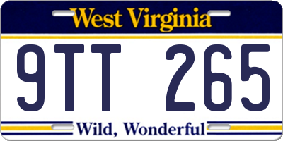WV license plate 9TT265