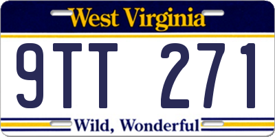 WV license plate 9TT271