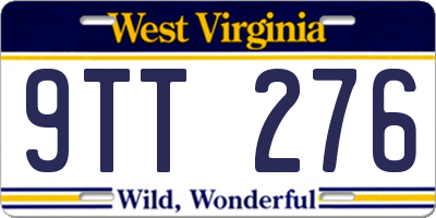 WV license plate 9TT276