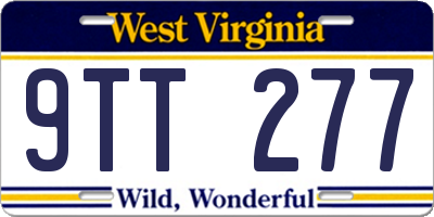 WV license plate 9TT277