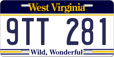 WV license plate 9TT281