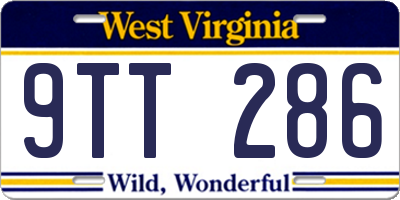 WV license plate 9TT286