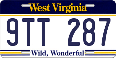 WV license plate 9TT287