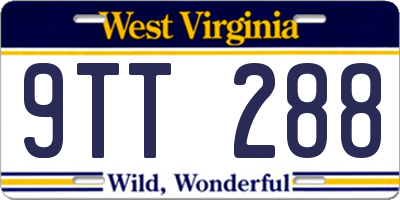 WV license plate 9TT288