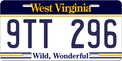 WV license plate 9TT296