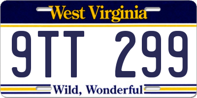 WV license plate 9TT299
