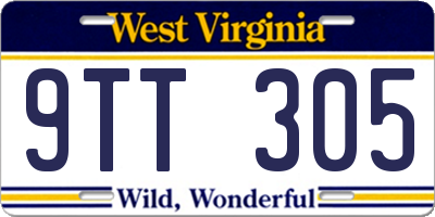 WV license plate 9TT305