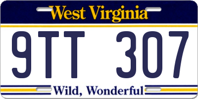 WV license plate 9TT307