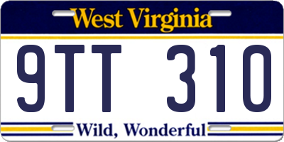 WV license plate 9TT310