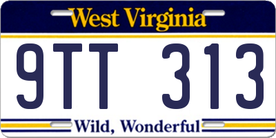WV license plate 9TT313