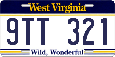 WV license plate 9TT321