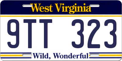 WV license plate 9TT323