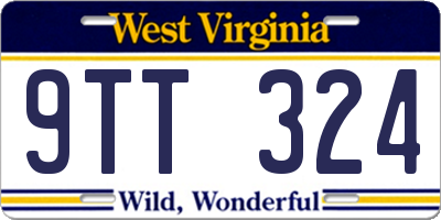 WV license plate 9TT324