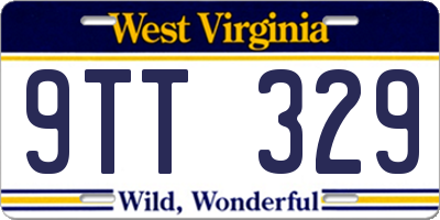 WV license plate 9TT329