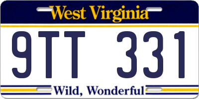 WV license plate 9TT331