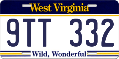 WV license plate 9TT332