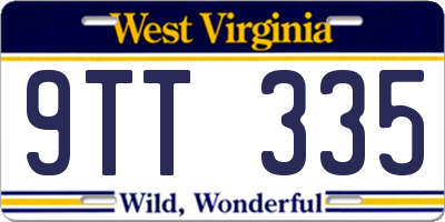 WV license plate 9TT335
