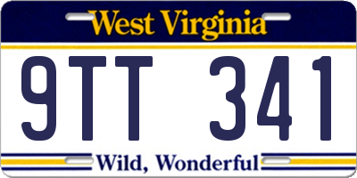 WV license plate 9TT341