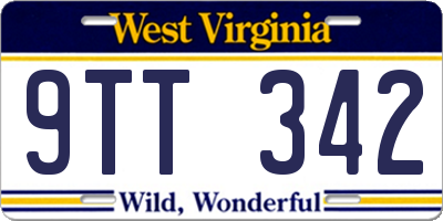 WV license plate 9TT342