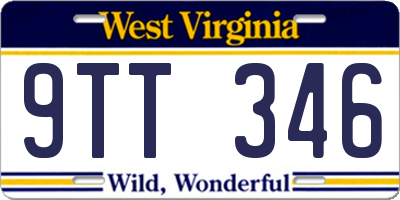 WV license plate 9TT346