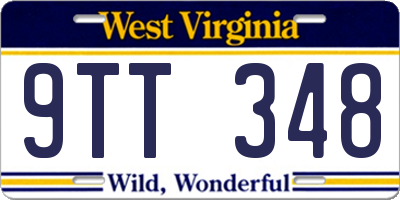 WV license plate 9TT348