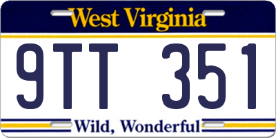 WV license plate 9TT351