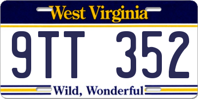 WV license plate 9TT352
