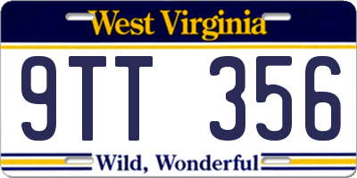 WV license plate 9TT356