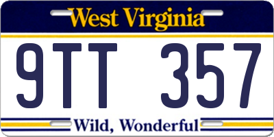 WV license plate 9TT357