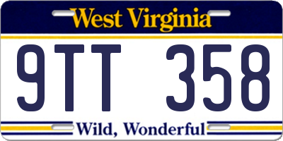 WV license plate 9TT358