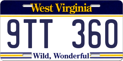 WV license plate 9TT360