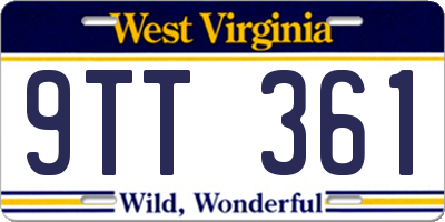 WV license plate 9TT361