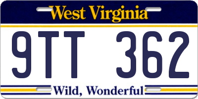 WV license plate 9TT362