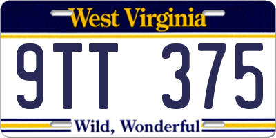 WV license plate 9TT375