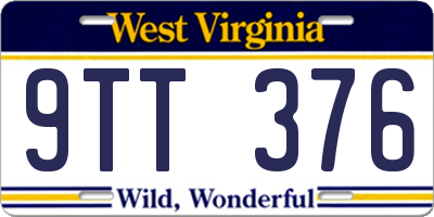 WV license plate 9TT376
