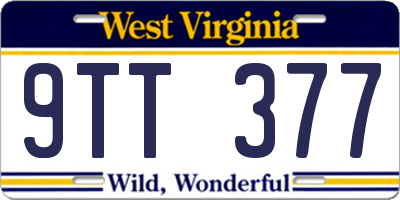 WV license plate 9TT377