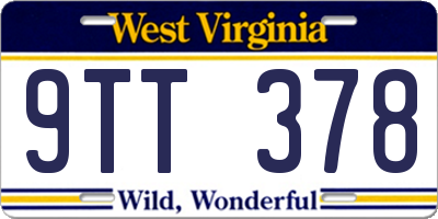 WV license plate 9TT378