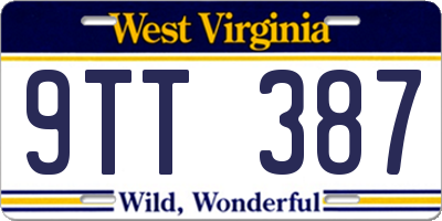 WV license plate 9TT387