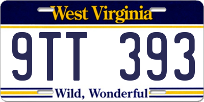 WV license plate 9TT393